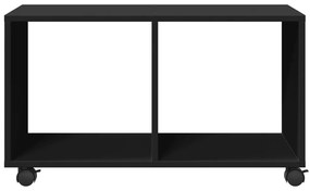 fekete szerelt fa görgős szekrény 72 x 33 x 42,5 cm