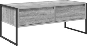 vidaXL Dohányzóasztal fiókkal Szürke Sonoma 100 x 46 x 40 cm Faanyag
