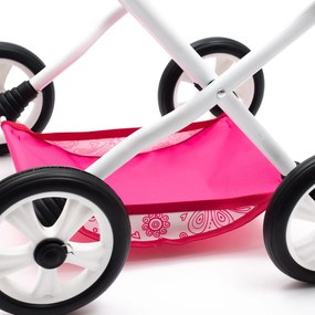 Játék babakocsi New Baby COMFORT rózsaszín szivecskés