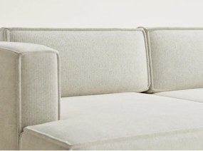 Krémszínű zsenília kinyitható-tárolóhelyes sarokkanapé (bal oldali-heverő résszel) Velto – Maison de Rêve