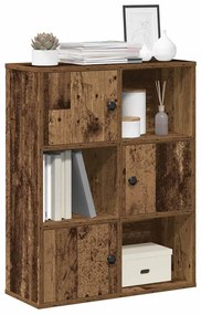 antik fa színű szerelt fa könyvespolc 60x24x76,5 cm