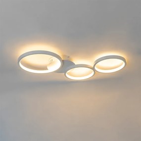 Design mennyezeti lámpa fehér, beépített LED-del, 3 fokozatú fényerő-szabályozóval, 3 lámpás - Pande