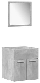 vidaXL 5 részes betonszürke szerelt fa fürdőszobai bútorszett