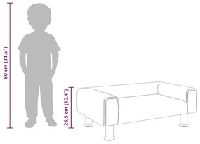 krémszínű bársony gyerekkanapé 70 x 45 x 26,5 cm