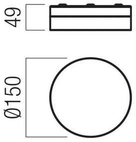 Redo 01-3733 - FRISBI LED mennyezeti lámpa LED/8W/230V IP44 fekete