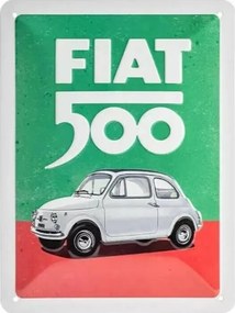 Fém tábla Fiat 500 Italian Colours, (15 x 20 cm)
