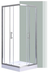 Spirit Clear 90x90x194 cm-es szögletes zuhanykabin, erősített akril zuhanytálcával