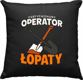 Kerti lapát kezelő párna mém fekete