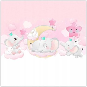 Poszterek 100x100 Elefánt- és nyúlcsalád