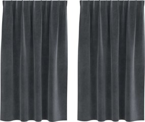 vidaXL Sötétítő függönyök 2 pcs Világosszürke 140 x 140 cm Bársony