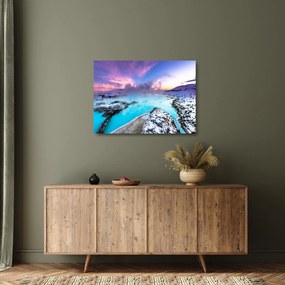 Kép - kék lagúna, Izland (üvegen) (70x50 cm)