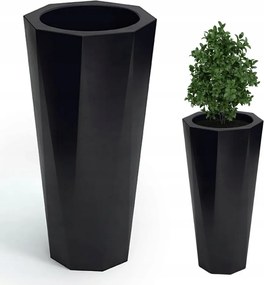 Octavia magas geometrikus virágtartó 79x39 cm kertbe és belső térbe, fekete