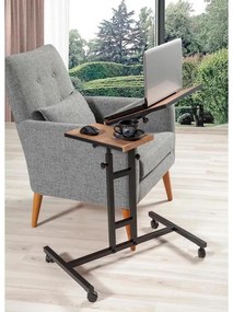 Állítható GLEN asztal 87x67 cm barna/fekete