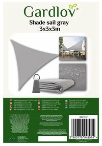 Sunshade sail 3x3x3m gray Gardlov 23147