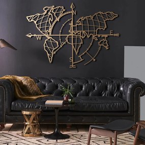 World fém fali dekoráció, 65×95 cm