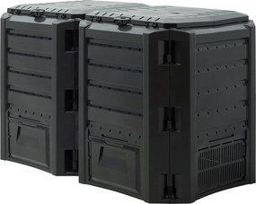 Kerti fekete műanyag komposztáló 800 l - 135 × 72 × 83 cm