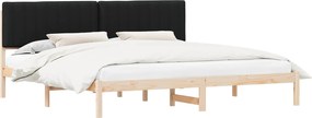 vidaXL Ágykeret Kárpitozott Fejtámlával Fekete 200 x 200 cm