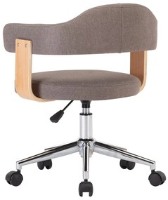 6 db tópszínű hajlított fa és szövet forgó étkezőszék