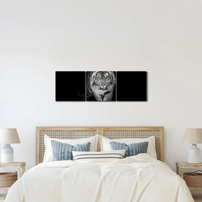 Kép - Sárga szemű tigris (órával) (90x30 cm)