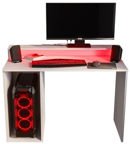 Sarok Gamer PC asztal Garrick 2 (biely) (LED RGB világítással). Akció -6%. 1064136