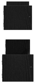 Falipolcok 2 db Fekete Tölgy 60x16x14 cm Műszaki Fa