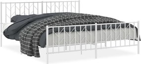 vidaXL fehér fém ágykeret fej- és lábtámlával 183 x 213 cm