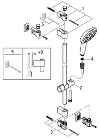 GROHE 269302431 - VITALIO COMFORT 110 900 mm fekete zuhanyszett