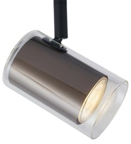 Modern spotlámpa sötét bronz színben, átlátszó üveggel, 1 fázisú sínrendszerhez - Iconic Lloyd