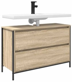 sonoma tölgy fürdőszobai mosdószekrény fiókokkal 90x34,5x60 cm