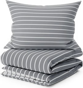 Povlečení z Renforcé bavlny CAPRIVI šedé knoflík Ágyneműhuzat mérete: 70 x 90 cm | 140 x 200 cm