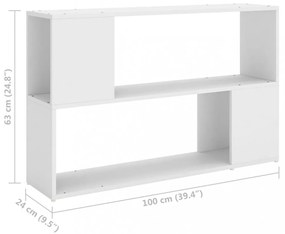 fehér szerelt fa könyvszekrény 100 x 24 x 63 cm