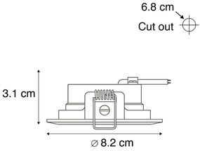 5 db-os beépített spotlámpa szett fehér 3 fokozatú dimmerrel - Ulo