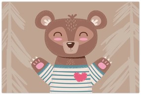 Kép - Mackó csíkos pólóban (90x60 cm)