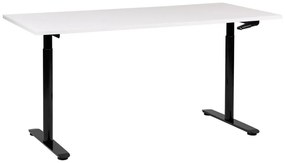 Fehér és fekete manuálisan állítható íróasztal 160 x 72 cm DESTINAS Beliani