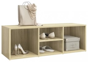 sonoma tölgy színű szerelt fa cipőtároló pad 105 x 35 x 35 cm