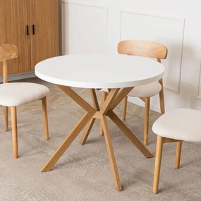 Bővíthető Étkezőasztal Fehér/Tölgy Színben. DORIAN 80-160 cm