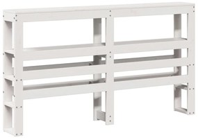 fehér tömör fenyőfa fejtámla polcokkal 150 cm
