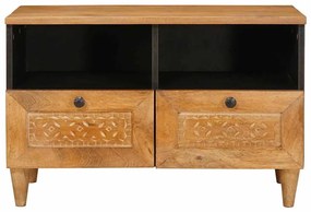 TV szekrény fiókkal Világosbarna 70 x 33 x 46 cm tömör mangófa