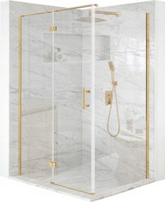 Zuhanykabin 120x100cm billenő ajtó arany Esg üveg 6mm bevonat