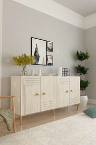 Lessi 150 - White, Travertine, Gold