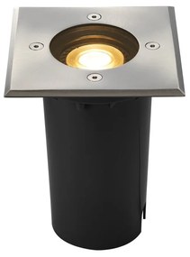 Kültéri Beépíthető lámpa, 12x12cm, rozsdamentes acél (inox), GU10, SLV Solasto 227684