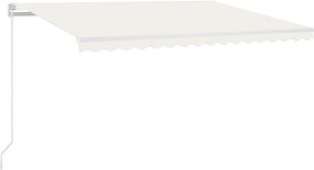 vidaXL krémszínű kézzel kihúzható LED-es napellenző 450 x 300 cm