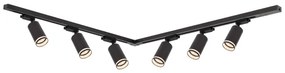 PIPE sínrendszerbe illeszthető spotlámpa 6xGU10/10W/230V, fekete