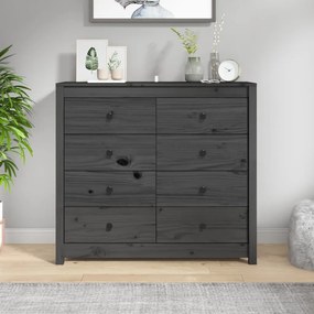 szürke tömör fenyőfa kisszekrény 100 x 40 x 90 cm