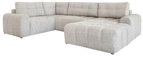 Bézs kinyitható tárolóhelyes moduláris sarokkanapé (bal oldali) Lulu – Miuform