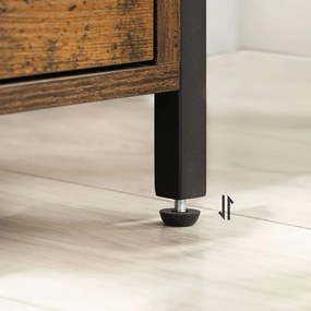 Éjjeliszekrény, oldalasztal, 45 x 60 x 45 cm, szüreti barna / fekete