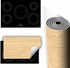 Vinil Tűzhelyvédő Szőnyeg Asztallap 90x52 világos fa