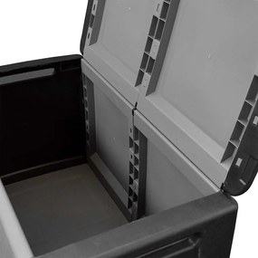 vidaXL sötétszürke-fekete kerti tárolóláda 96 x 53 x 57 cm 230 L