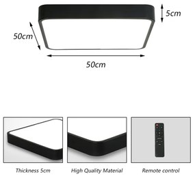 Brilagi LED állítható fényű lámpa POOL SQUARE LED/48W/230V 3000-6000K 50x50 cm fekete+D