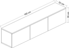 Neon Illuminated Travertine TV-asztal